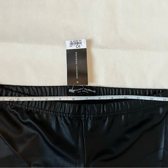 Dorothy Perkins Shiny Wet Look Black Leggings Pants Stretch US6 UK 10 - Picture 6 of 11